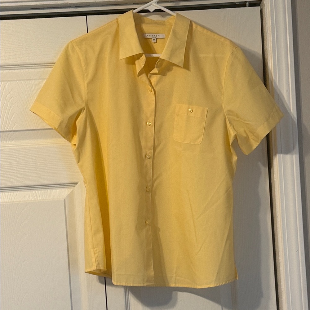 Foxcroft Yellow Casual Button Down Shirt